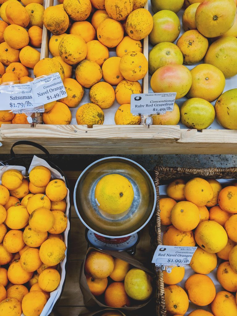 Citrus from local farmers at Simone's Market, New Orleans' organic grocery wonderland. 